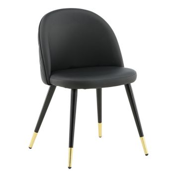 MATSTOL VENTURE HOME VELVET SVART/MÄSSING