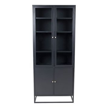 VITRINSKÅP VENTURE HOME BAKAL 190X80X40,5CM SVART