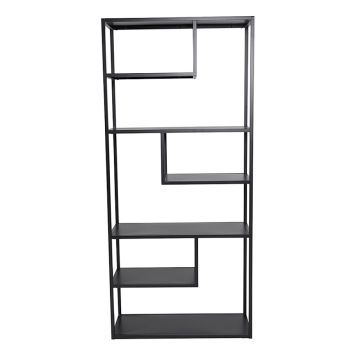 HYLLA VENTURE HOME STAAL 188X85X35CM SVART