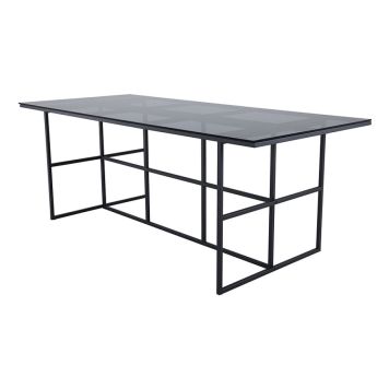 MATBORD VENTURE HOME LEIF 200X90CM GLAS SVART