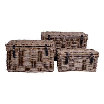 FÖRVARINGSLÅDA GRACE STORAGE TRUNK GRÅ 3-PACK 