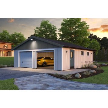 DUBBELGARAGE PALMAKO ANDRE MED TAKSKJUTPORT 44,7M²