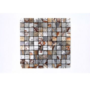 MOSAIK WELSCHEIT SJÄLVHÄFTANDE WORLDMAP SILVER 29X29CM PRIS PER ARK