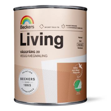 VÄGGFÄRG BECKERS LIVING HALVMATT VIT 0,9L