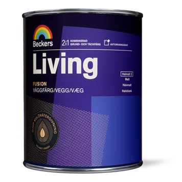 VÄGGFÄRG BECKERS FUSION GRUND & TÄCK HELMATT VIT 0,9L 