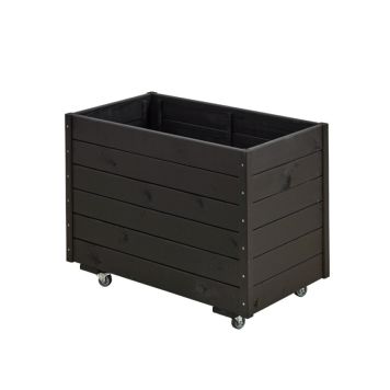 PLANTERINGSLÅDA PLUS MED HJUL SVART 88X48X66 CM