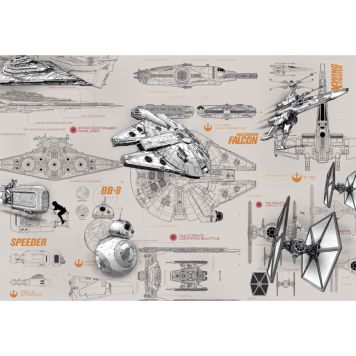 FOTOTAPET KOMAR STAR WARS BLUEPRINTS 368X254CM