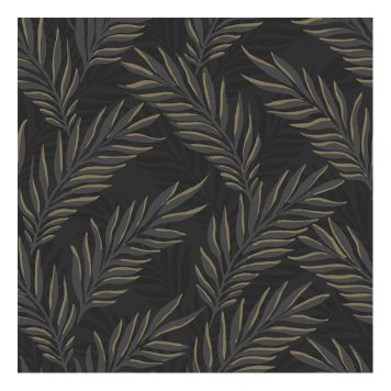 TAPET NYANS PALMBLAD SVART NON WOVEN