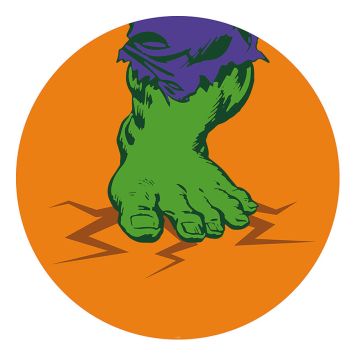 VÄGGDEKAL KOMAR DOT AVENGERS HULK'S FOOT POP ART 125CM