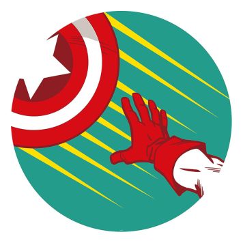 VÄGGDEKAL KOMAR DOT AVENGERS CAPTAIN'S SHIELD POP 125CM