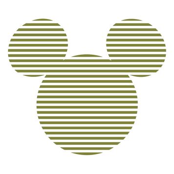 VÄGGDEKAL KOMAR DOT MICKEY HEAD STRIPES 127CM