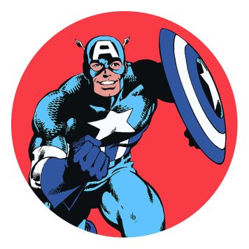 VÄGGDEKAL KOMAR DOT MARVEL POWERUP CAPTAIN AMERICA 125CM