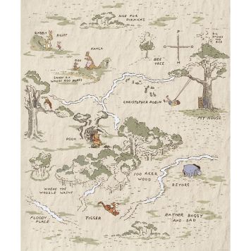 FOTOTAPET KOMAR WINNIE THE POOH MAP 200X240CM