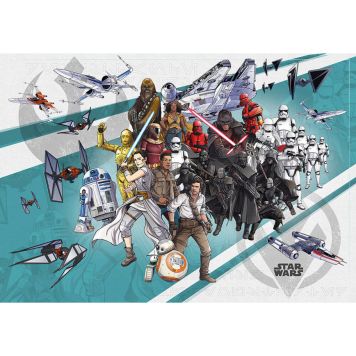 FOTOTAPET KOMAR STAR WARS CARTOON COLLAGE WIDE 400X280CM