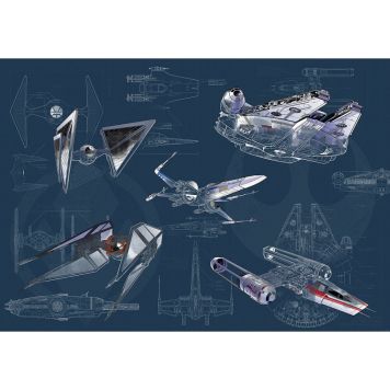 FOTOTAPET KOMAR STAR WARS BLUEPRINT DARK 400X280CM