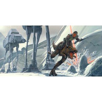 FOTOTAPET KOMAR STAR WARS RMQ HOTH BATTLE GROUND 500X250CM