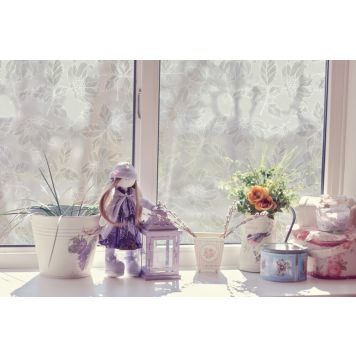 FÖNSTERFILM SJÄLVHÄFTANDE DAMAST BLOMSTER TRANSPARENT 45X200