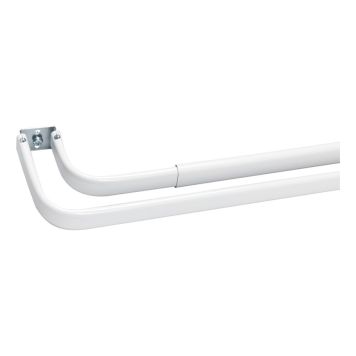 GARDINSKENA  KIRSCH DUBBEL 90-160CM VÄGGSVSTÅND 9+12CM VIT