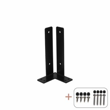 STOLPFOT HÖRN PLUS FÖR FUNDAMENT 9X9CM SVART