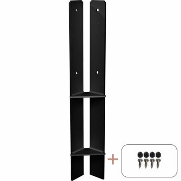 STOLPFOT HÖRN PLUS FÖR NEDGJUTNING 9X9CM SVART