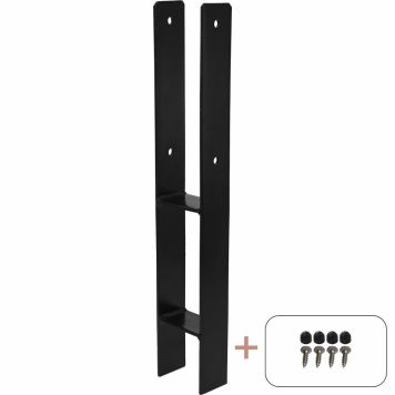 H-STOLPFOT PLUS FÖR NEDGJUTNING 9X9CM SVART