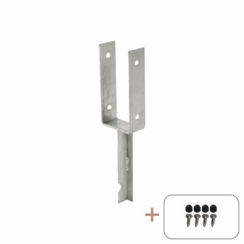 U-STOLPFOT PLUS FÖR NEDGJUTNING 9X9CM GRÅ