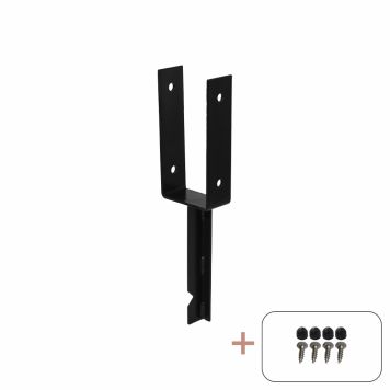 U-STOLPFOT PLUS FÖR NEDGJUTNING 9X9CM SVART