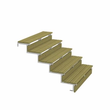 TERRASSTRAPPA PLUS 5 TRAPPSTEG 34,2° STÅL129X88X120CM