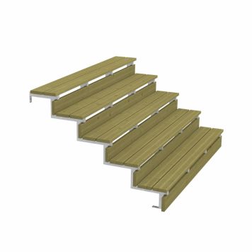 TERRASSTRAPPA PLUS 5 TRAPPSTEG 34,2° STÅL129X88X180CM