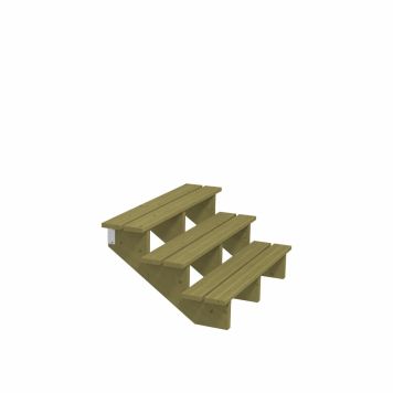 TERRASSTRAPPA PLUS 3 TRAPPSTEG 34,2° TRYCKIMPREGNERAD 75X51X120CM