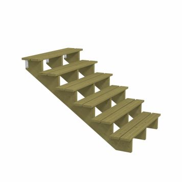 TERRASSTRAPPA PLUS 6 TRAPPSTEG 34,2° TRYCKIMPREGNERAD 151X105X120CM