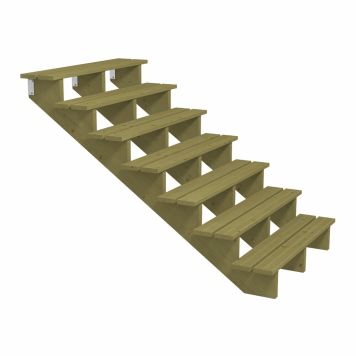 TERRASSTRAPPA PLUS 7 TRAPPSTEG 34,2° TRYCKIMPREGNERAD 176X122X120CM