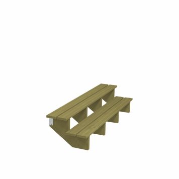 TERRASSTRAPPA PLUS 2 TRAPPSTEG 34,2° TRYCKIMPREGNERAD 51X37X180CM