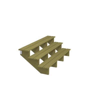 TERRASSTRAPPA PLUS 3 TRAPPSTEG 34,2° TRYCKIMPREGNERAD 75X51X180CM