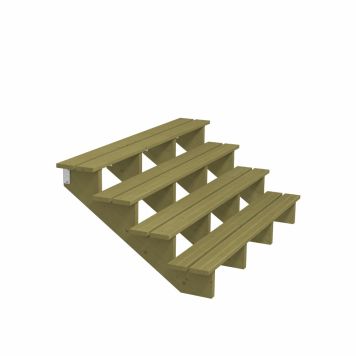 TERRASSTRAPPA PLUS 4 TRAPPSTEG 34,2° TRYCKIMPREGNERAD 101X71X180CM