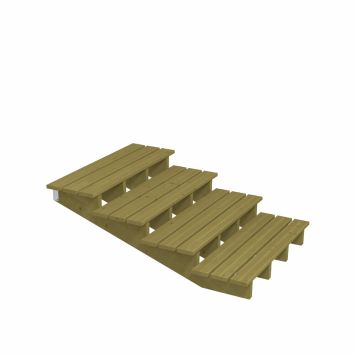 TERRASSTRAPPA PLUS 4 TRAPPSTEG 19° TRYCKIMPREGNERAD 157X55X120CM