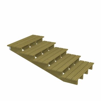 TERRASSTRAPPA PLUS 5 TRAPPSTEG 19° TRYCKIMPREGNERAD 196X68X120CM