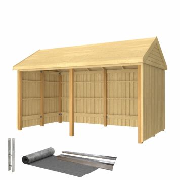 FÖRRÅD PLUS CLASSIC MULTI ÖPPEN INKL TAKPAPP/ALULIST/STOLPFOT OBEHANDLAD 10M²