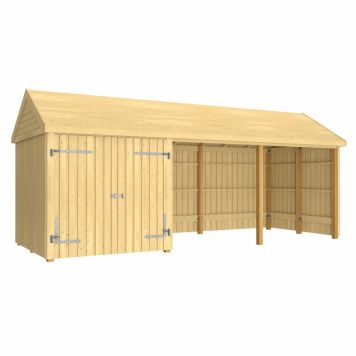 FÖRRÅD PLUS CLASSIC MULTI GARDEN DUBBELDÖRR OCH ÖPPEN FRONT OBEHANDLAD 14,5M²