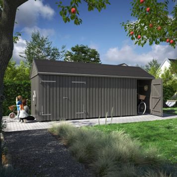 FÖRRÅD PLUS CLASSIC MULTI GARDEN ENKEL/DUBBELDÖRR INKL TAKPAPP/ALULIST/STOLPFOT OBEHANDLAD 14,5M²