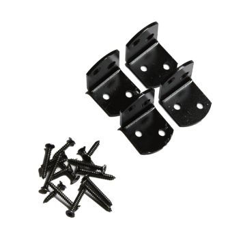 VINKELBESLAG NORDIC FENCE L-MODELL SVART 4-PACK                                 