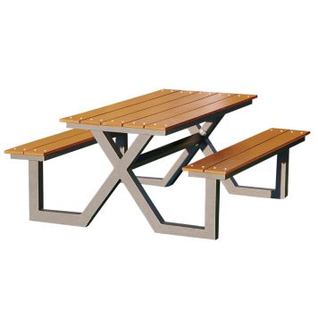 TRÄDGÅRDSMÖBEL HORTUS BORD/BÄNKSET X-MODELL 176X151X76CM ANTRACIT                     