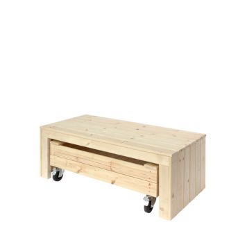 SANDLÅDA PLUS FUN MED BÄNK 60X120CM OBEHANDLAD