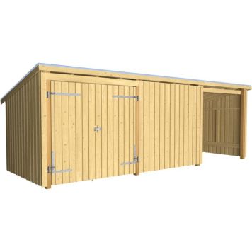 FÖRRÅD PLUS NORDIC 3 INKL TAKPAPP DUBBELDÖRR/ÖPPEN 14M² 