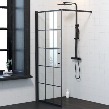 DUSCHDÖRR CAMARGUE SKÄRGÅRD RAK KLAR 90X198CM SVART RAM