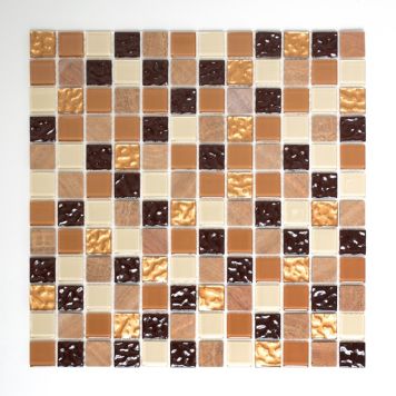 MOSAIK WELSCHEIT SJÄLVHÄFTANDE SQUARE BEIGE/BRUN 30X30CM PRIS PER ARK