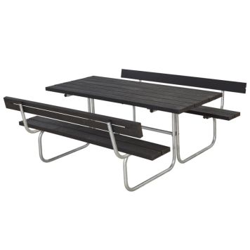 TRÄDGÅRDSMÖBEL PLUS BORD/BÄNKSET CLASSIC RYGGSTÖD SVART KOMPOSIT