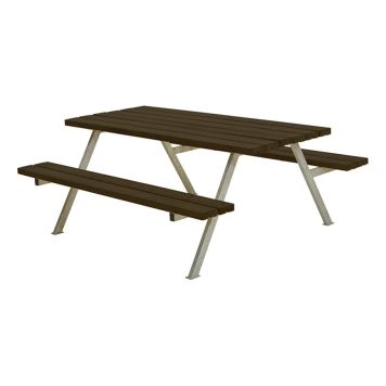 TRÄDGÅRDSMÖBEL PLUS BORD/BÄNKSET ALPHA SVART 177X161X73/45CM