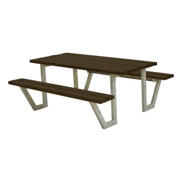 TRÄDGÅRDSMÖBEL PLUS BORD/BÄNKSET WEGA SVART 177X161X73/45CM