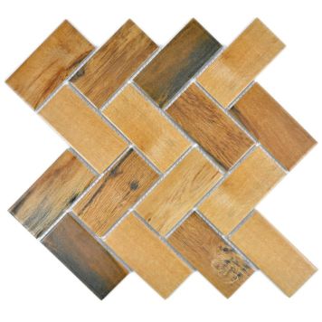 MOSAIK HERRINGBONE WOOD DARK PRIS PER ARK